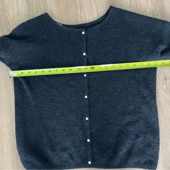 Sézane Gaspard Cardigan Black Mohair Blend Button Sweater S - Picture 9 of 10